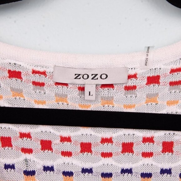 Zozo Meet Me at Sunset multi color knit sweater tunic-L - Picture 4 of 5